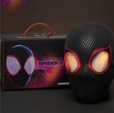 Spiderman Miles Morales Helmet Cosplay Wearable Mask Remote Eyes Light Upgraded
