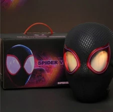 Spiderman Miles Morales Helmet Cosplay Wearable Mask Remote Eyes Light Upgraded