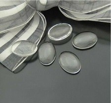 50PCS Oval Clear Transparent Domed Magnifying Glass Cabochon Cover 25x18mm