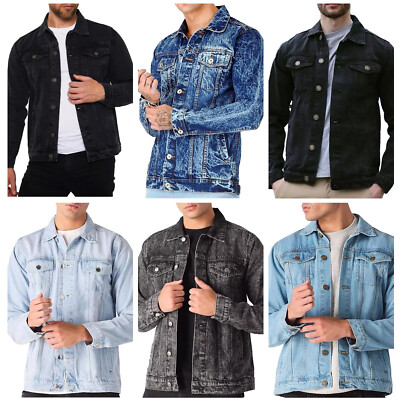 JMOJO Stylish Mens Denim Jacket Classic Western Cotton Trucker