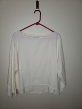 Soft Surroundings Cream Cotton Long Sleeve Blouse Sz Medium