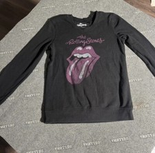the rolling stones kids girls pullover graphic sweatshirt size L black