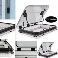 Skylight Roof Vent Hatch RV Caravan Roof Window Hatch W/LED Light 500*500mm