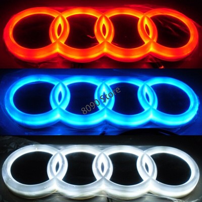 Car Front Center 5D LED Light Auto Rear Emblem Badge Decal for RS5 RS3 TT A4 S5