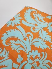 Amy Butler Fabric Belle Damask Ancanthus Blue Orange Quilt Sew FAT QUARTER