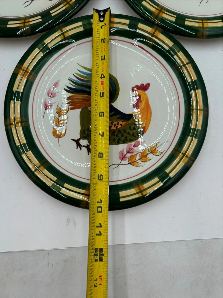 3) TODO---BELLA CASA---PLATOS DE CENA---GAN39---GALLO---BORDE A CUADROS Foto 2 de 3