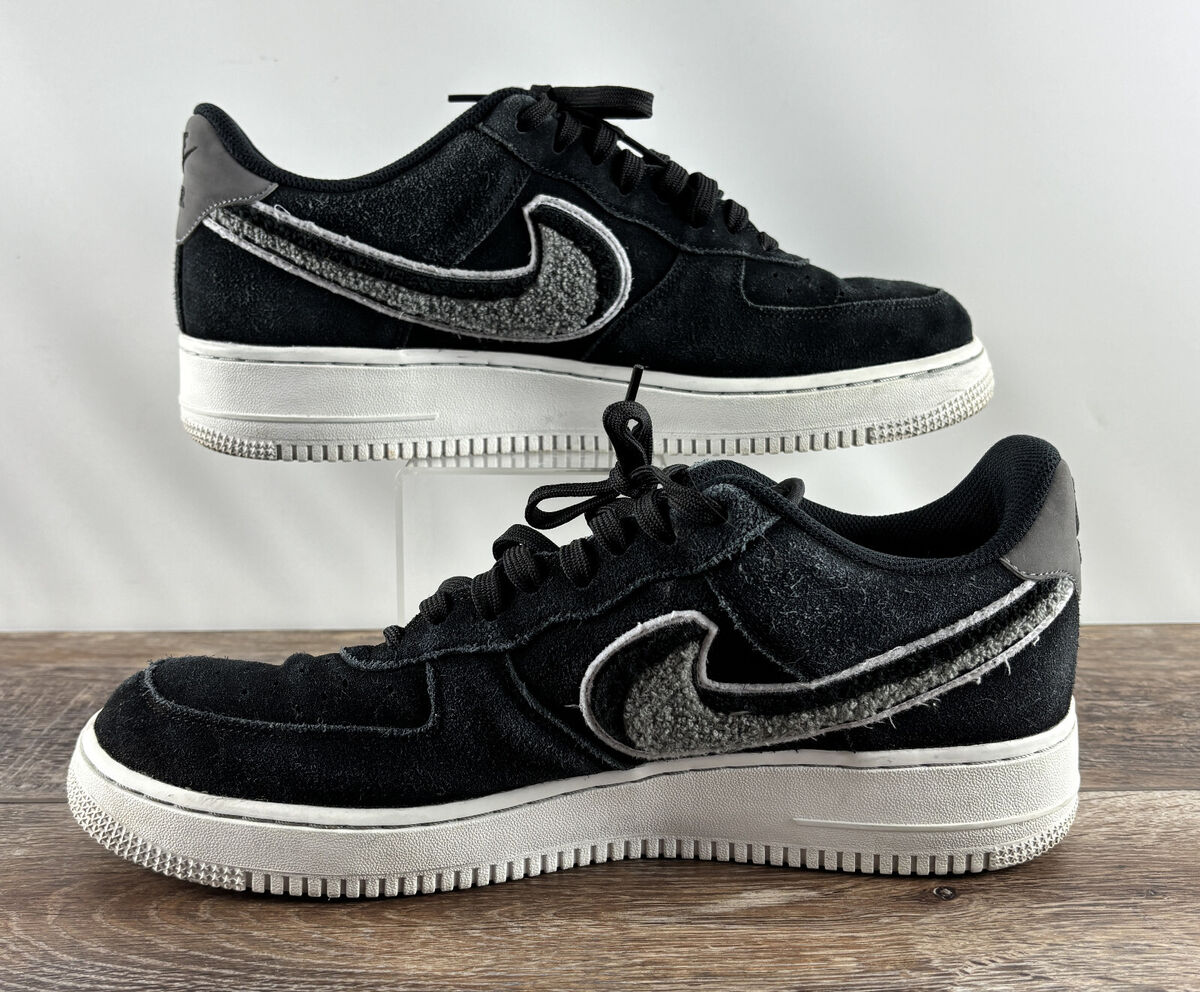Nike Air Force 1 Low 3D Chenille Swoosh Black Cool Grey Nike Air Force 1 Low 3D Chenille Swoosh Black Cool Grey