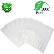1000 8x12 Food Saver Vacuum Sealer Bags Quart 4Mil Embossed Seal Storage Bags