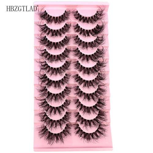 New 10Pairs 3D Lashes Mink Fluffy Natural False Eyelashes Wispy Clear Band Strip - Picture 22 of 27