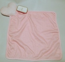 New Hallmark Pink Heart Security Blanket Lovey Rattle