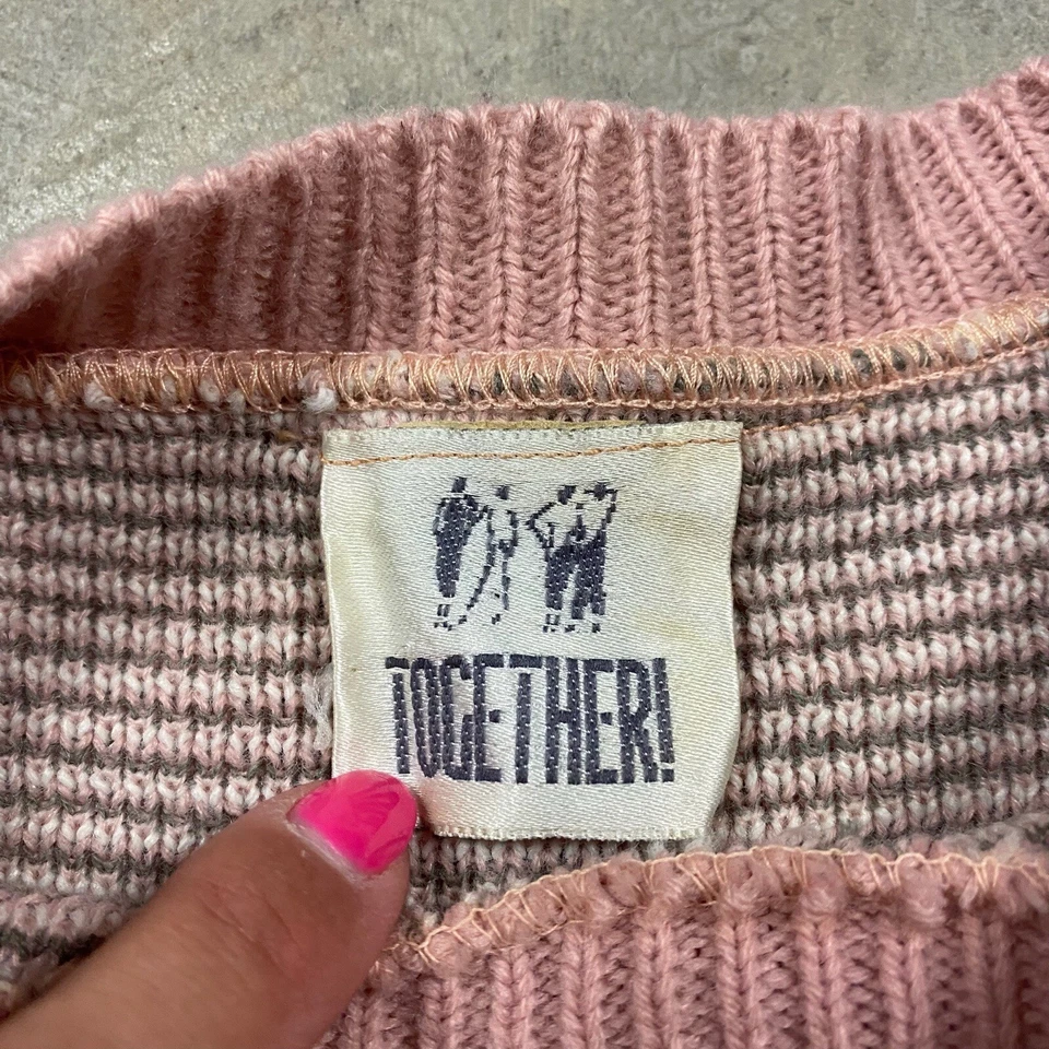 Vintage Floral Bohemian Cottage Core Floral Sweater Pastel 80s Together Medium - Image 3 of 4