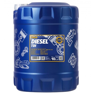 10 LITER 5W-30 MOTORÖL MANNOL DIESEL TDI 5W30 ÖL API SN/CH-4 DEXOS2 LL-04 505.01