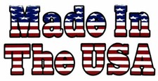 Made In The USA Rectangle USA Flag Overlay White Vinyl Decal Bumper Sticker