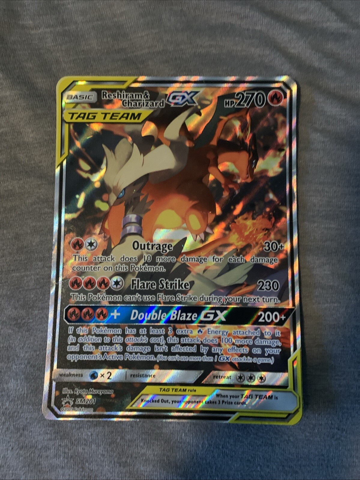Reshiram & Charizard GX SM201 Jumbo Card 
