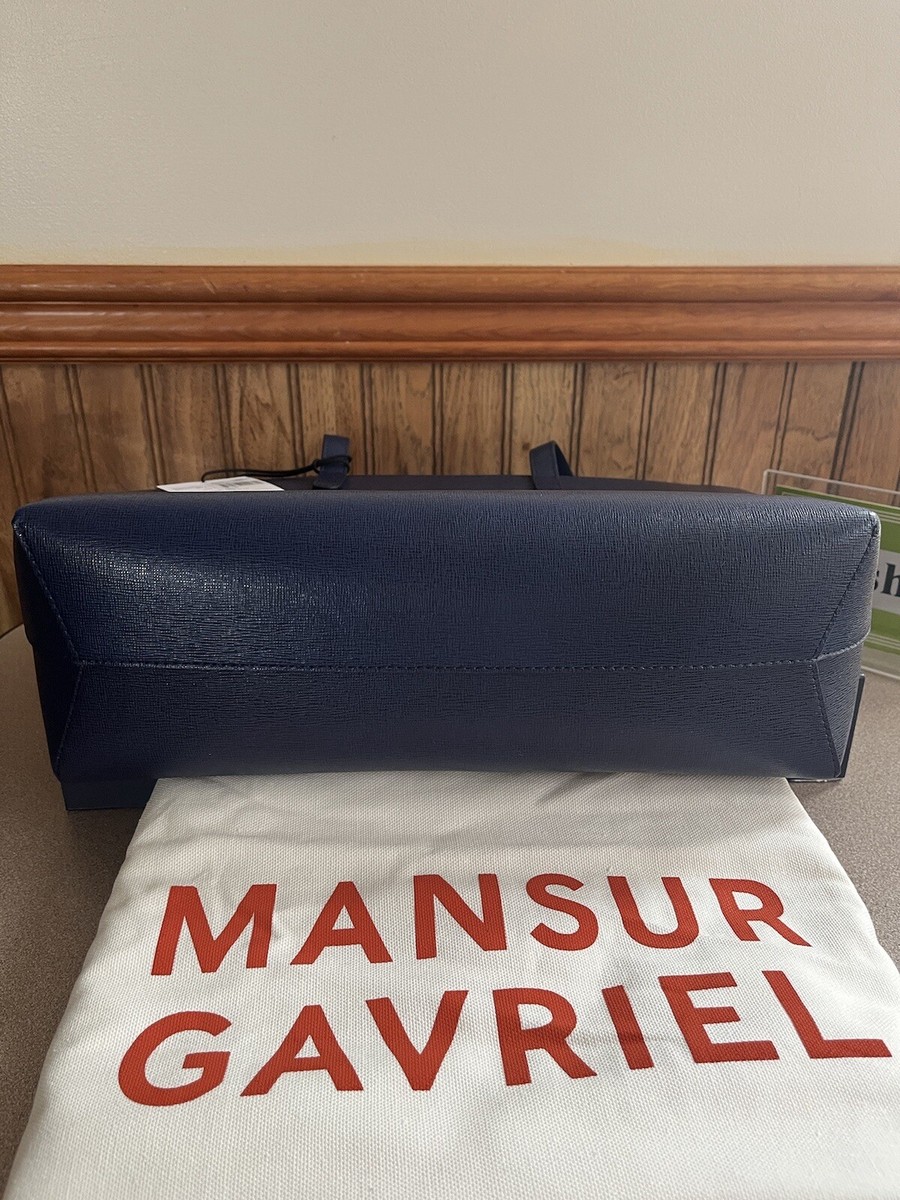 Mansur Gavriel Small Leather Zip Tote blue $545 Made in Italy | eBay