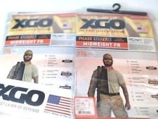 Two Military Flame Retardant L/S Small Shirts XGO Desert Sand Midweight Lot of 2