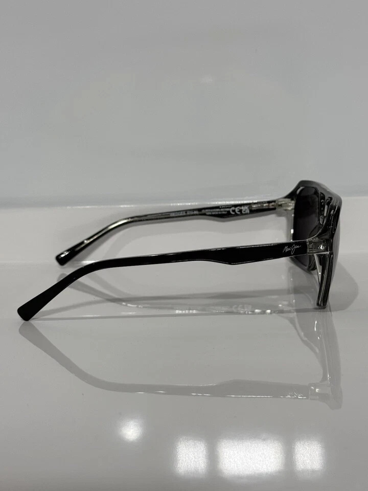 Maui Jim Wedges MJ880-02 Black Gloss Crystal Acetate