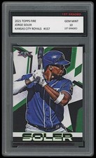 JORGE SOLER 2021 TOPPS FIRE 1ST GRADED 10 BASEBALL CARD BRAVES WORLD SERIES