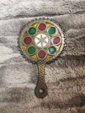 Christmas Trivet Stained Glass Metal Spoon Re...