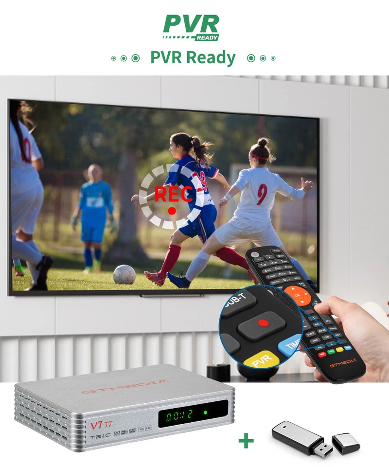 GTMEDIA DVB-T2/C FULL HD TV Terrestrische Receiver HEVC H.265 USB HDMI+USB WIFI - Bild 4 von 4