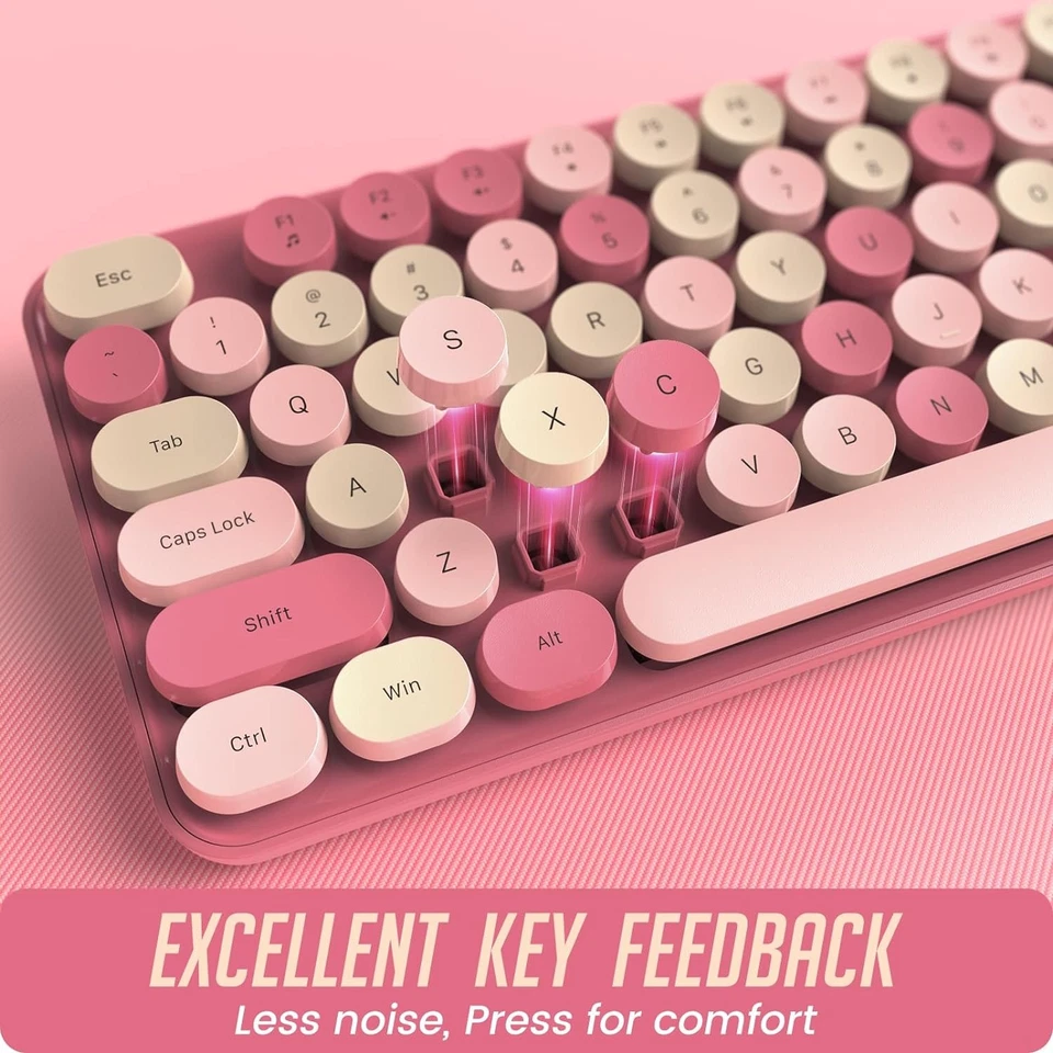 Computer Wireless Full-Sized Keyboard Typewriter and 2.4GHz Optical Mouse Combo - Image 4 of 4