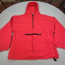 Pullover vintage anni 90 Woolrich Anorak giacca a vento nylon con cappuccio rosso uomo grande