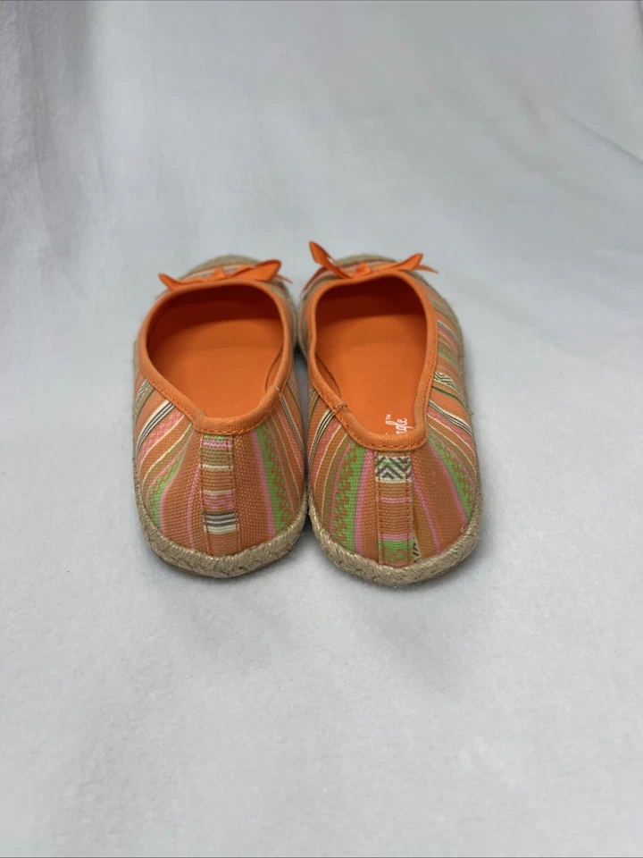 American Eagle Espadrilles Flats Women 8.5 Bow Shoes Orange , yellow, green - Image 4 of 4