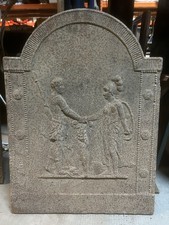 Plaque de Cheminée Ancienne Fonte XVIII-XIXeme Paire de Chenets Soldat