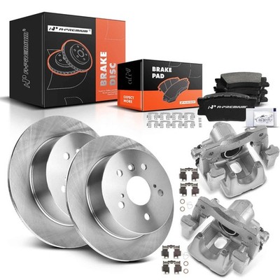Rear Brake Rotors Pads Calipers ES300h ES350 Avalon Camry 8PC Set