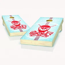 Ice Hockey Cornhole Boards Skips Garage Tailgate Game Outdoor Set Bags