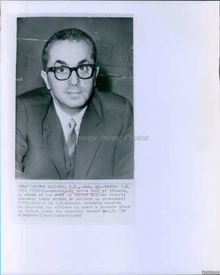 1965 Halis Budo Of Albania Upsets Un No-Vote Truce Politics Wirephoto 8x10