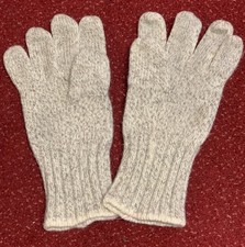 100 Wool Gloves Mens Size Large Light Heather Gray Not Lined Vintage