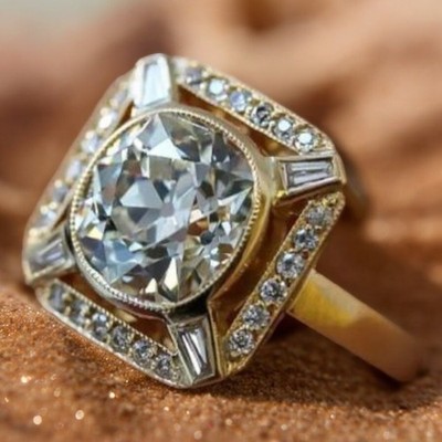 18 Karat Gelbgold Ring Diamant Lab Grown Rund 2,1 Karat IGI Zertifiziert Größ...