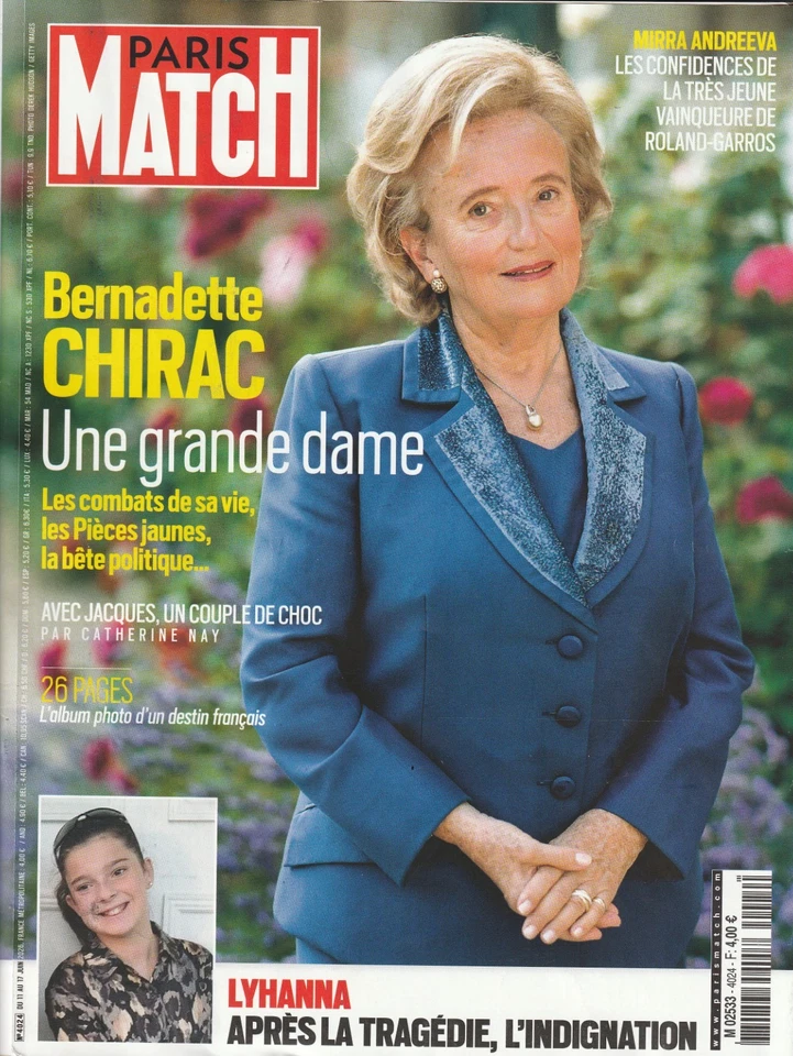 PARIS MATCH N° 4024. juin 2026. BERNADETTE CHIRAC . LYHANNA . MIRRA ANDREEVA - Photo 1/1