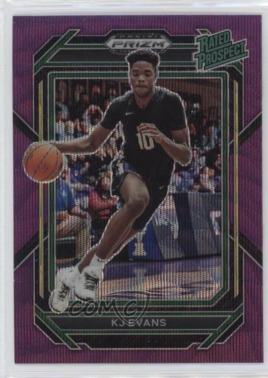 2023-24 Panini Prizm Draft Picks Rated Prospect Purple Wave KJ Evans #4 0c2