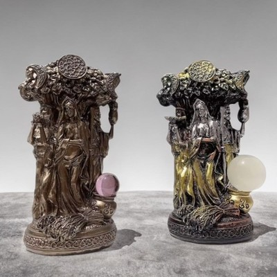 1PC Triple Moon Goddess Statue Base Crystal Ball Stand Resin Display Holder