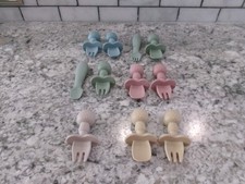 Silicone Baby Utensils Lot Of 11, Soft, Multicolor,