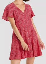 NEW Universal Thread Women's Short Sleeve Button Front Dress Size Medium