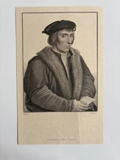 Antique  Engraving Sir John Godsalve, an English politician and landowner 