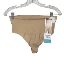 Assets By Spanx Shaping Thong Womens XL Tan High Waist