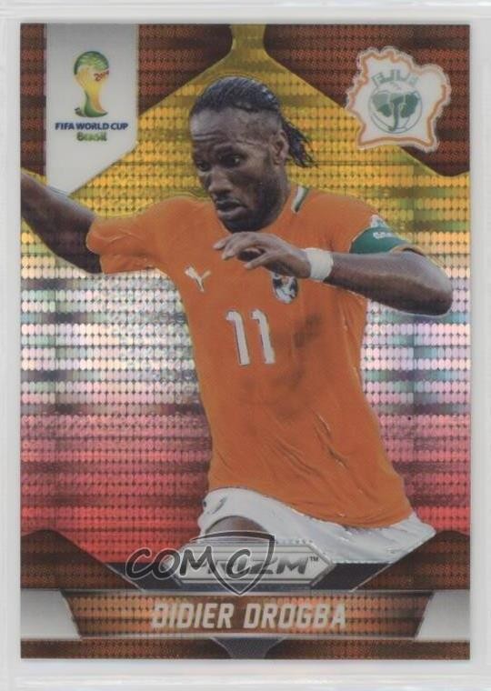2014 Panini Prizm World Cup Yellow & Red Pulsar Prizm Didier Drogba #60 1u6