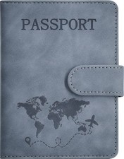 Passport Holder, Leather Travel Wallet RFID Blocking Card Cases Cover