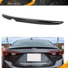 Trunk Spoiler For 2014-2019 Mazda 3 Sedan Lip-type Primed Black Abs