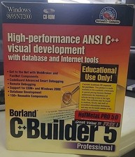 Borland C Builder 5 Professional Windows 98 NT 2000 CD-ROM Boxed Software