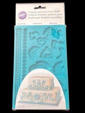 Wilton Fondant  Gum Paste Mold Baroque Designs Pearls Rose Leaf Elegant Wedding