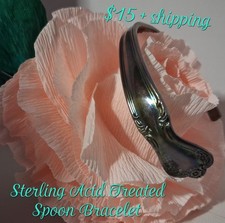 Sterling Spoon Acid Treated Bracelet