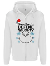 Dear Santa, Define Naughty Christmas Funny Mens Zip Up Hoodie