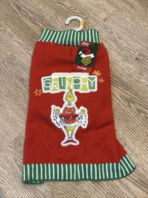 The Grinch Holiday Pet Sweater Christmas CAT or  Dog Outfit Size Medium