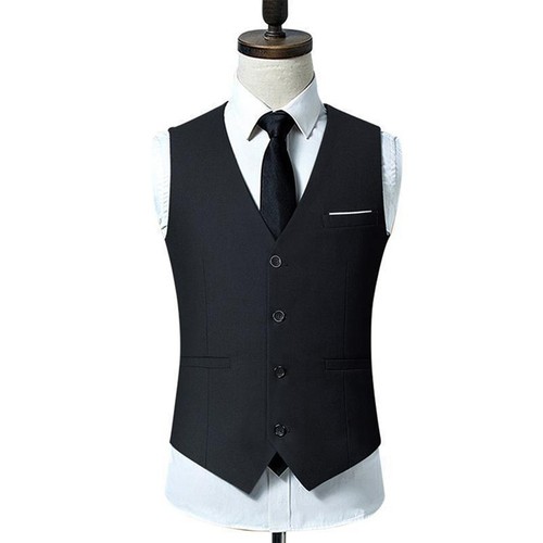 Hot Vest Regular Solid Color Top V Neck Waistcoat 1 Pcs Button Sleeveless - Picture 6 of 23