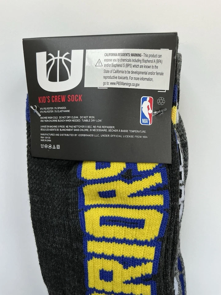 Calcetines NBA Ultra Game Golden State Warriors para niños, paquete de 3, talla de zapato 4-9,5 Foto 4 de 4